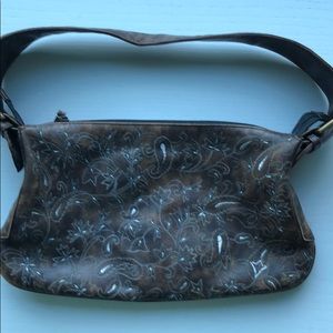 ITALIAN EMBROIDERED LEATHER HOBO BAG FINA FIRENZE